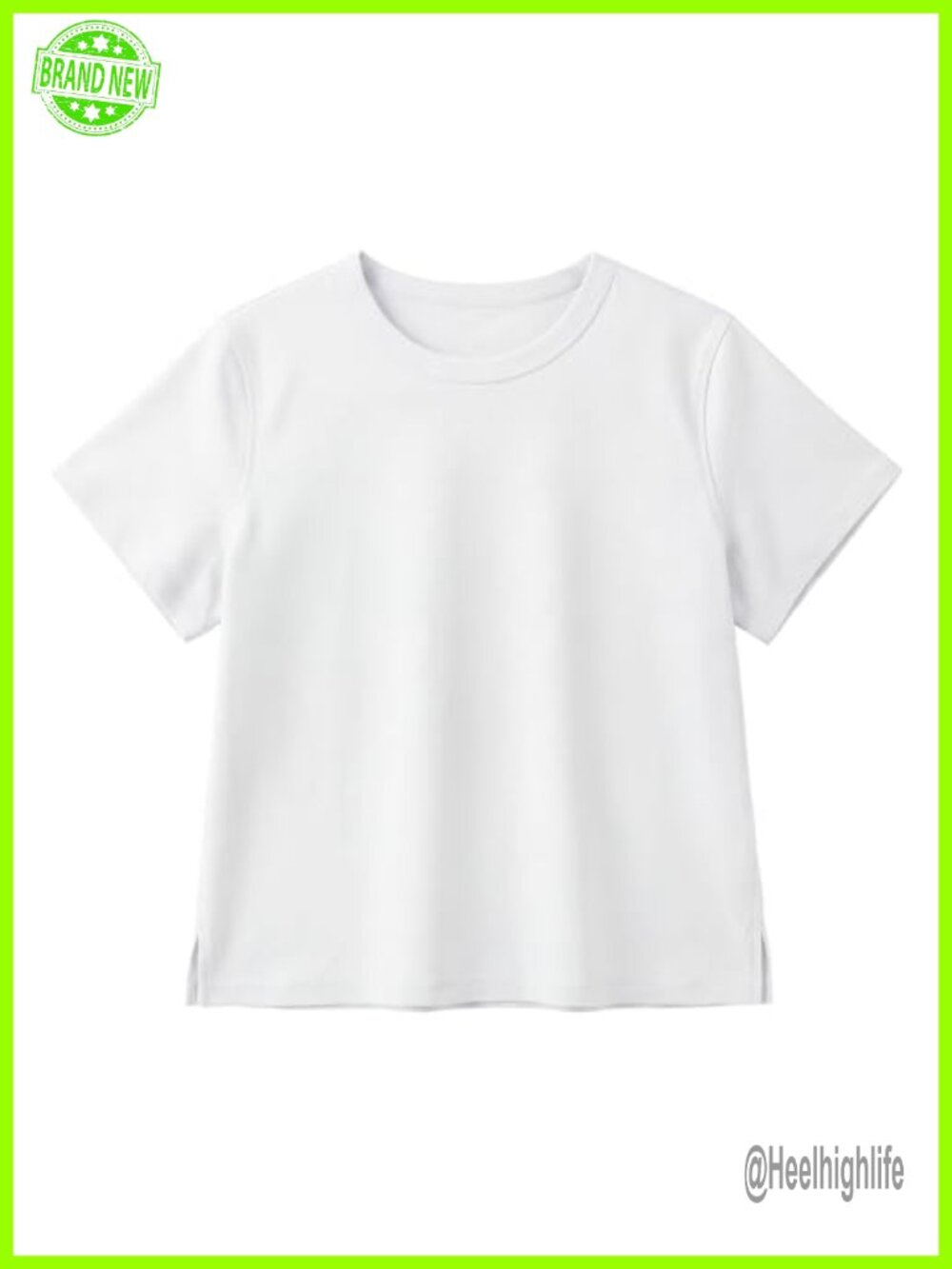 Stelle Women's Cotton Crop T-Shirt Short Sleeve Boxy Fit Crewneck Casual Top